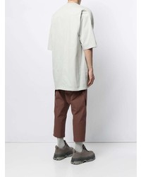 T-shirt à col rond gris Rick Owens