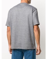 T-shirt à col rond gris Ermenegildo Zegna
