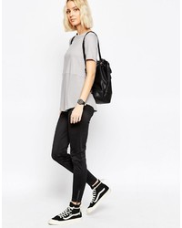 T-shirt à col rond gris Asos