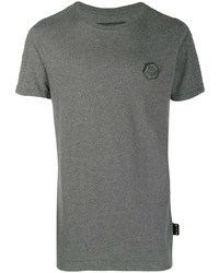 T-shirt à col rond gris Philipp Plein