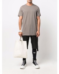 T-shirt à col rond gris Rick Owens DRKSHDW