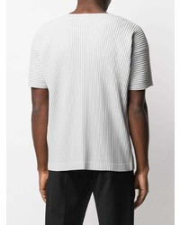 T-shirt à col rond gris Homme Plissé Issey Miyake