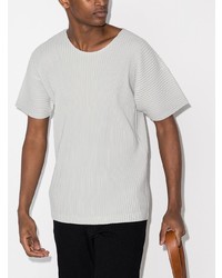 T-shirt à col rond gris Homme Plissé Issey Miyake