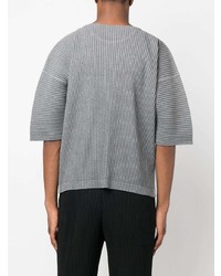 T-shirt à col rond gris Homme Plissé Issey Miyake