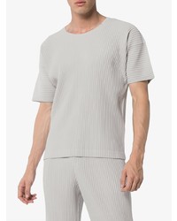 T-shirt à col rond gris Homme Plissé Issey Miyake