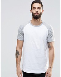 T-shirt à col rond gris Pull&Bear
