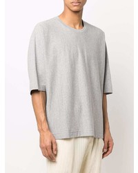 T-shirt à col rond gris Homme Plissé Issey Miyake