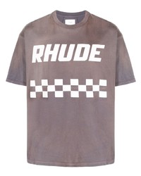 T-shirt à col rond gris Rhude