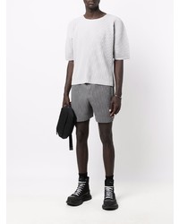 T-shirt à col rond gris Homme Plissé Issey Miyake