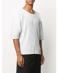 T-shirt à col rond gris Homme Plissé Issey Miyake