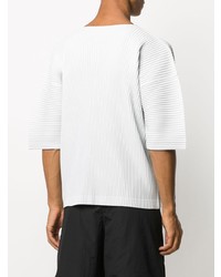 T-shirt à col rond gris Homme Plissé Issey Miyake