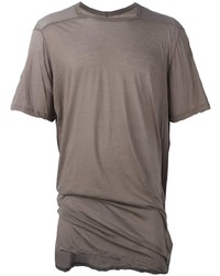 T-shirt à col rond gris Rick Owens