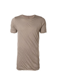 T-shirt à col rond gris Rick Owens