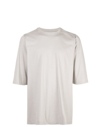 T-shirt à col rond gris Rick Owens