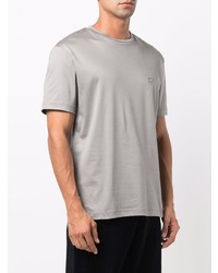 T-shirt à col rond gris Giorgio Armani