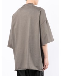 T-shirt à col rond gris Rick Owens