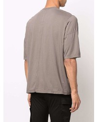 T-shirt à col rond gris Rick Owens DRKSHDW