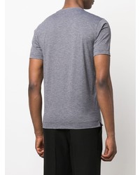 T-shirt à col rond gris Zegna