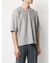 T-shirt à col rond gris Issey Miyake