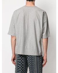 T-shirt à col rond gris Issey Miyake