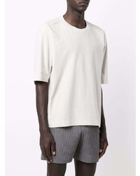 T-shirt à col rond gris Homme Plissé Issey Miyake