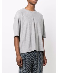 T-shirt à col rond gris Homme Plissé Issey Miyake