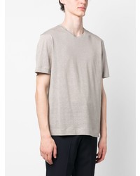 T-shirt à col rond gris Zegna