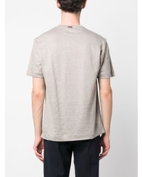 T-shirt à col rond gris Zegna