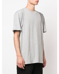 T-shirt à col rond gris Alexander McQueen