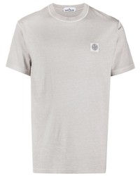 T-shirt à col rond gris Stone Island