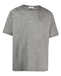 T-shirt à col rond gris Stone Island