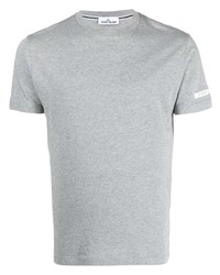 T-shirt à col rond gris Stone Island