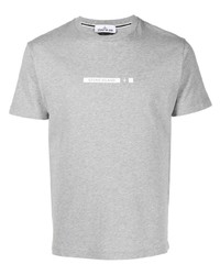 T-shirt à col rond gris Stone Island