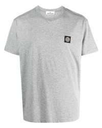 T-shirt à col rond gris Stone Island