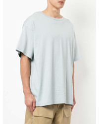 T-shirt à col rond gris Facetasm
