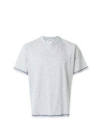 T-shirt à col rond gris Sunnei