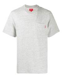 T-shirt à col rond gris Supreme