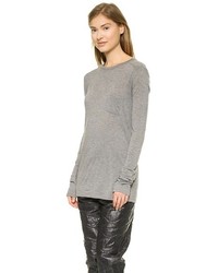 T-shirt à col rond gris Alexander Wang