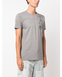 T-shirt à col rond gris Diesel