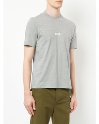 T-shirt à col rond gris MSGM