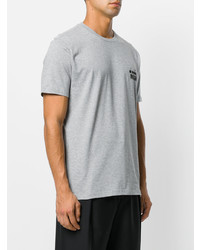 T-shirt à col rond gris MSGM