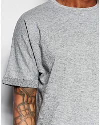 T-shirt à col rond gris Pull&Bear