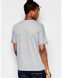 T-shirt à col rond gris Pull&Bear