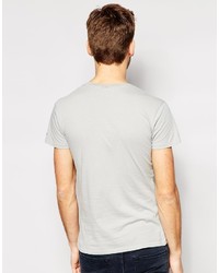 T-shirt à col rond gris Replay