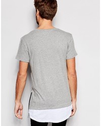 T-shirt à col rond gris Esprit