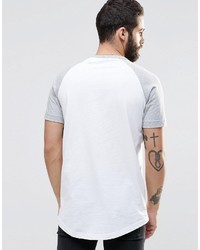 T-shirt à col rond gris Pull&Bear