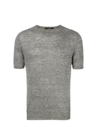 T-shirt à col rond gris Tagliatore