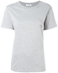T-shirt à col rond gris Thierry Mugler
