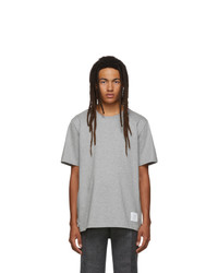 T-shirt à col rond gris Thom Browne