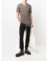 T-shirt à col rond gris Rick Owens